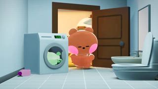 EP62 spinning around in a bubbly washer shower